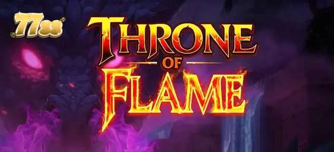 Captura de tela do jogo Thrown of Flame com um dragão de fogo e tesouros brilhantes.